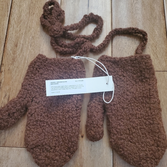 SONO GIGI GLOVES MOS COCOA ALPACA/ORGANIC WOOL ONE SIZE MADE IN UK NWT